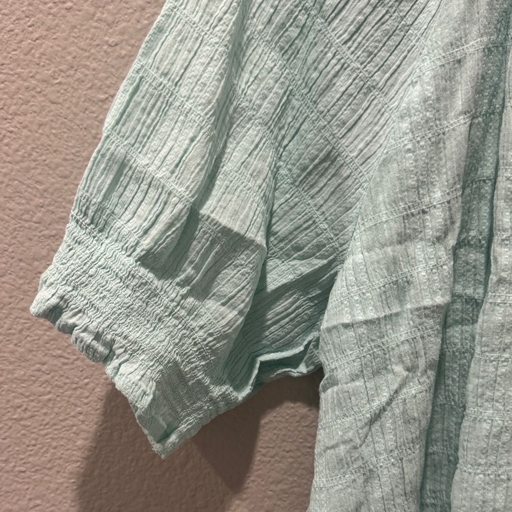 🌿 Est. 1946 (Cato) Mint Green Short Sleeve Cotton Top – Size L 🌿 - Picture 3 of 6